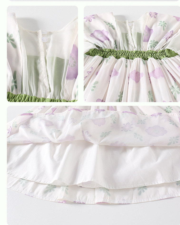 JXGX Girls Floral Hanfu Dress – Chinese Traditional Kids Dress Elegant Printed Princess Outfit ---Yunshuiyao