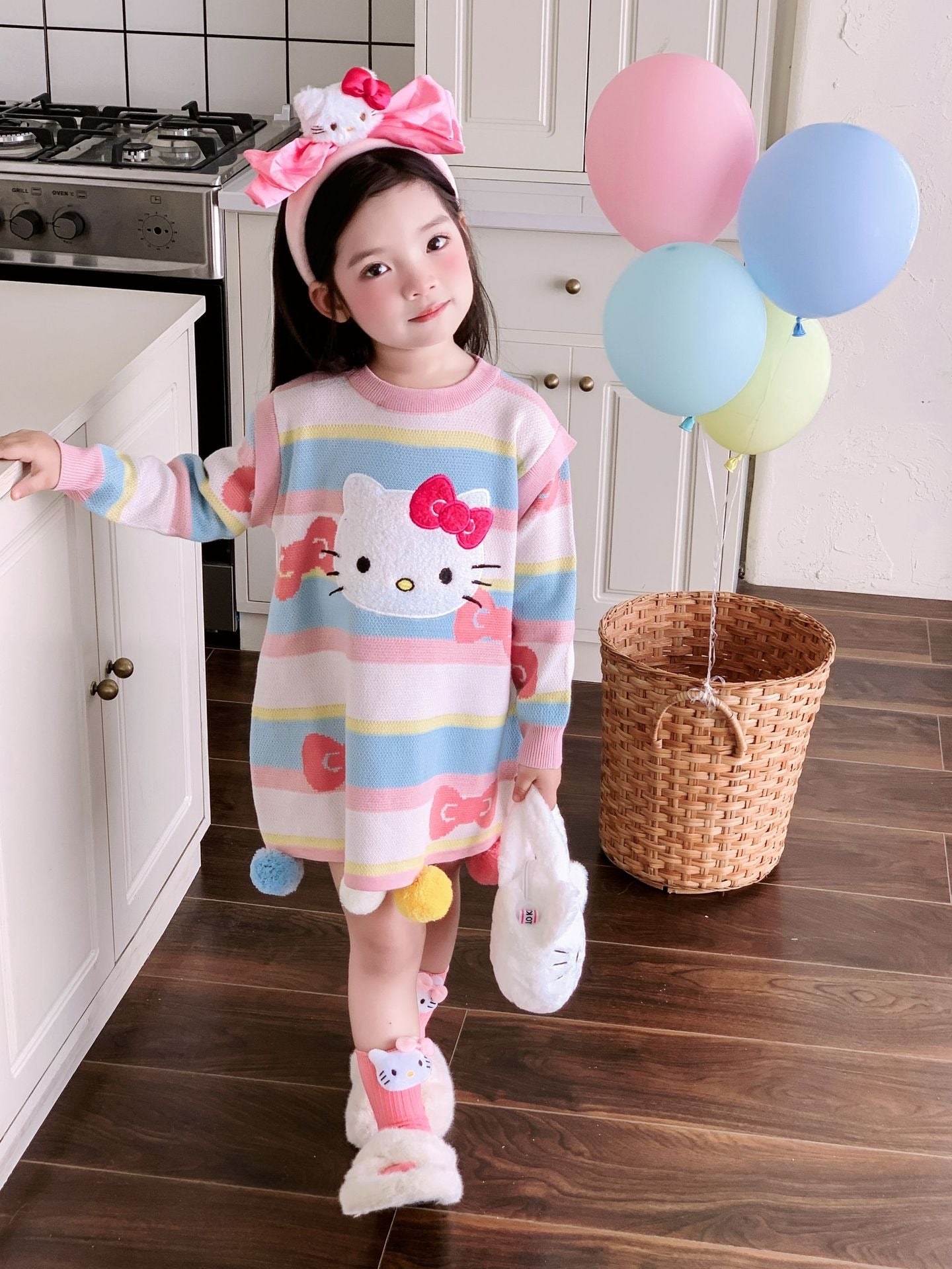 Hello Kitty Girls Rainbow Sweater Dress