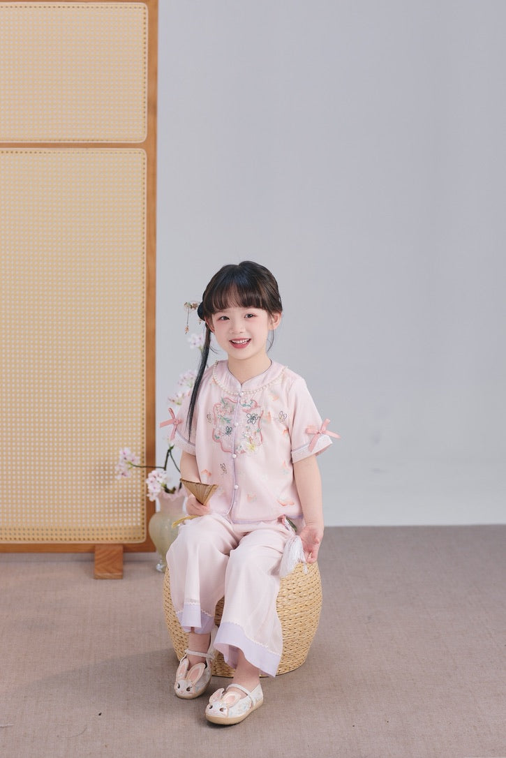 JXGX Summer Pink Butterfly Hanfu Girl’s Set ---Lewei