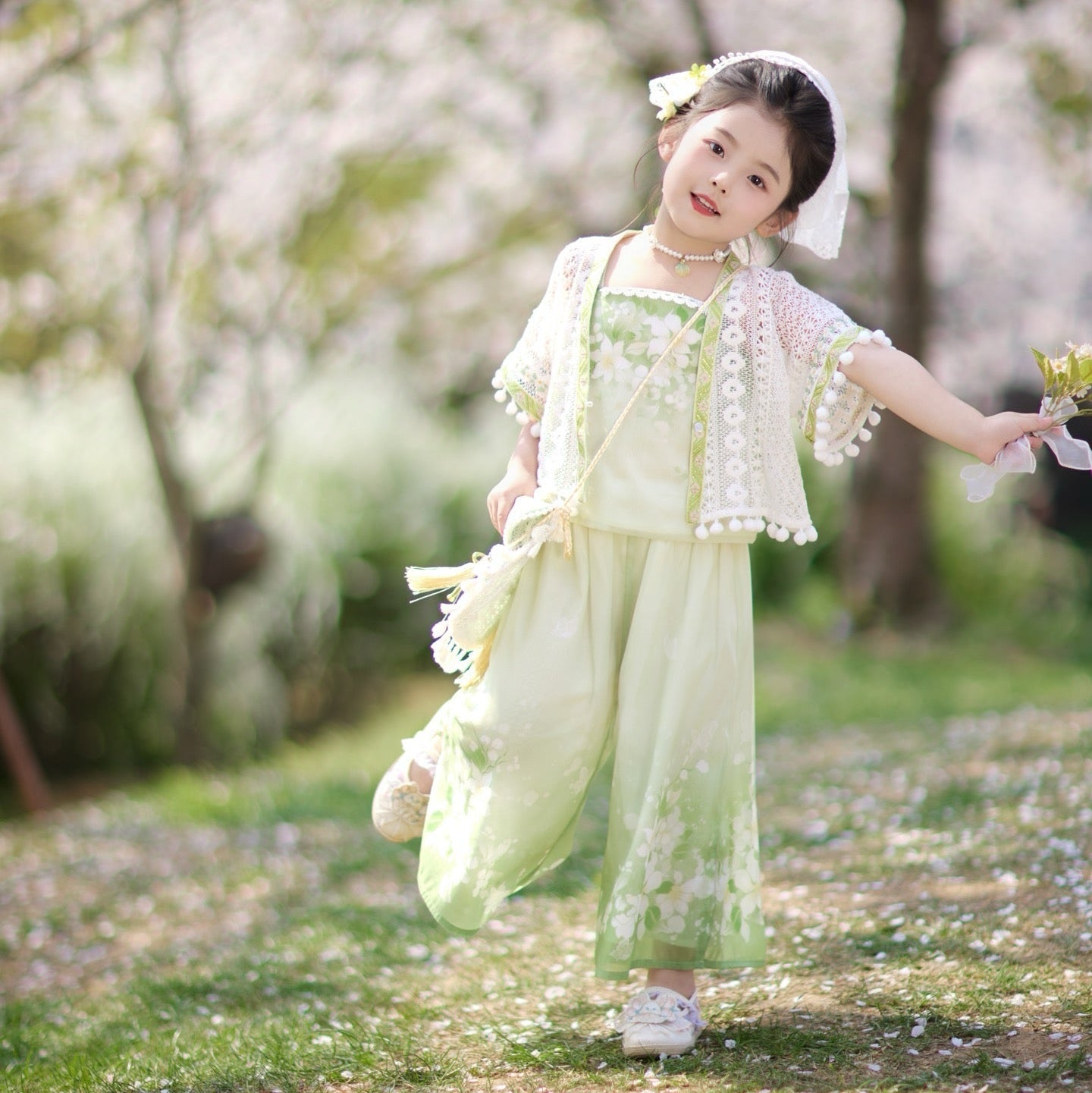 JXGX Spring Garden Bloom 3-Piece Girl’s Set---QingFu