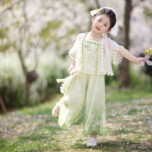 JXGX Spring Garden Bloom 3-Piece Girl’s Set---QingFu