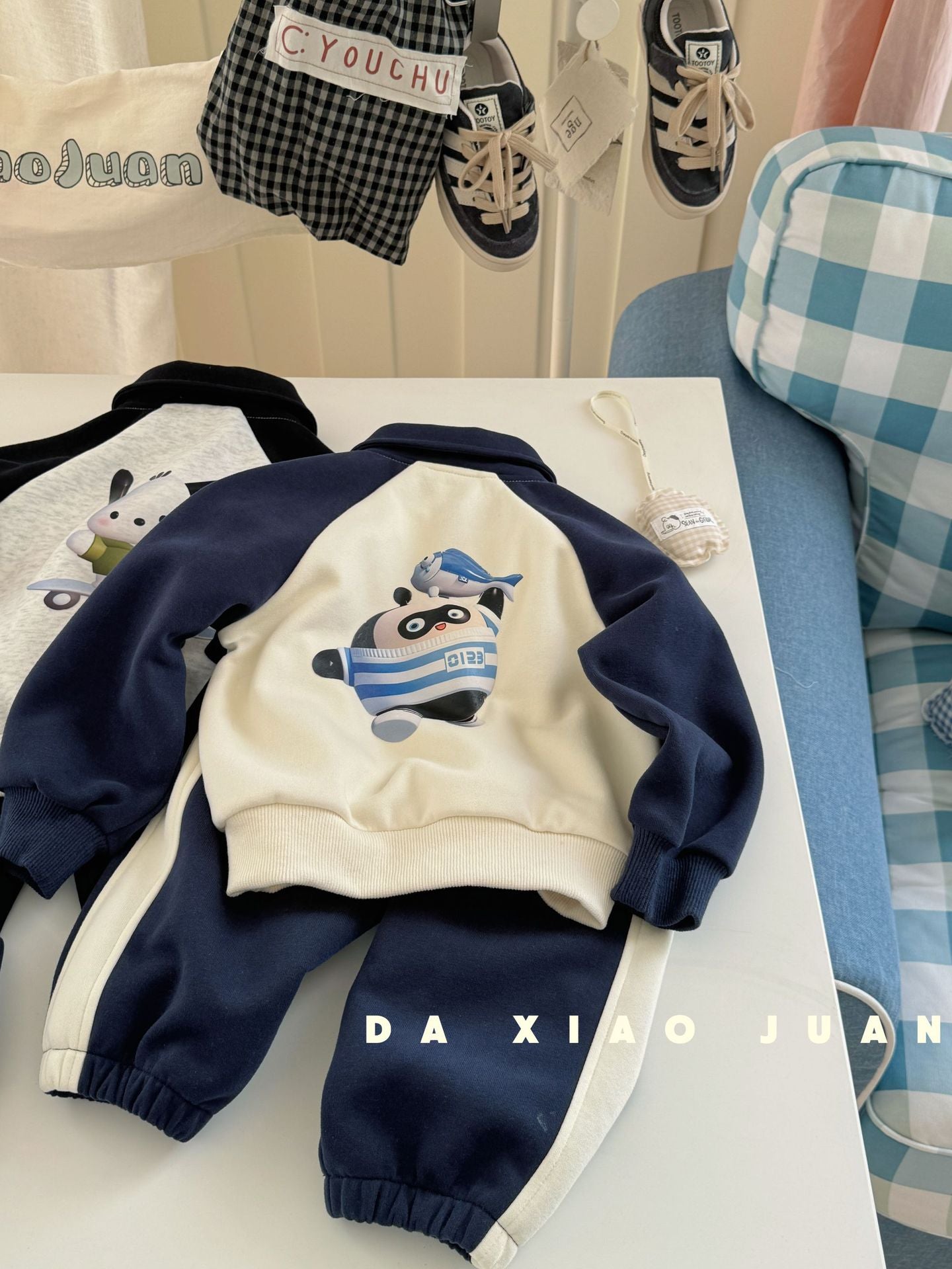 DXJ Kids Polo Sweatshirt & Sweatpants Set