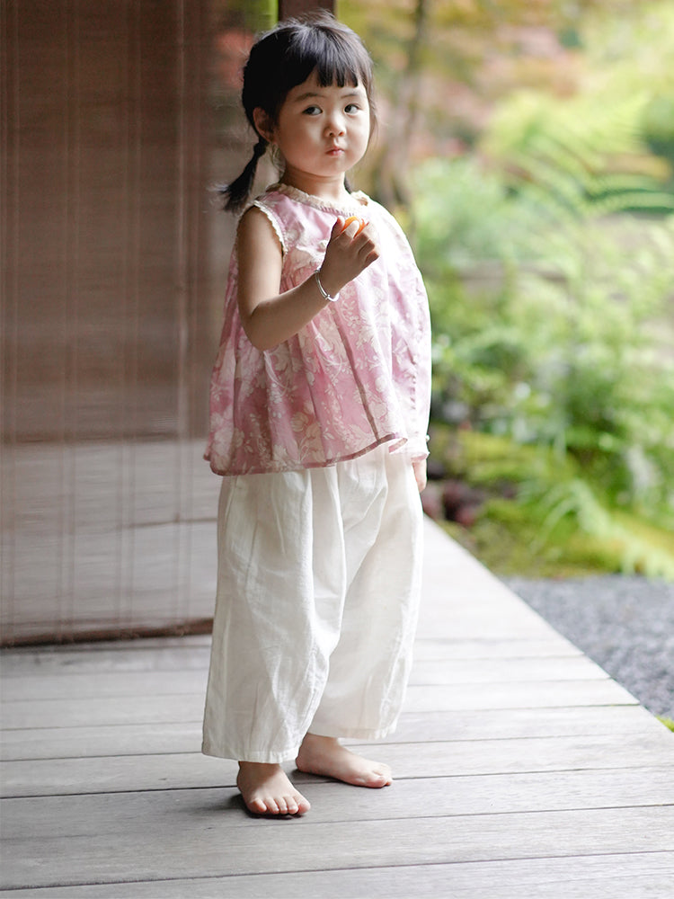 MaNa Cropped Cotton-linen White Balloon Pants