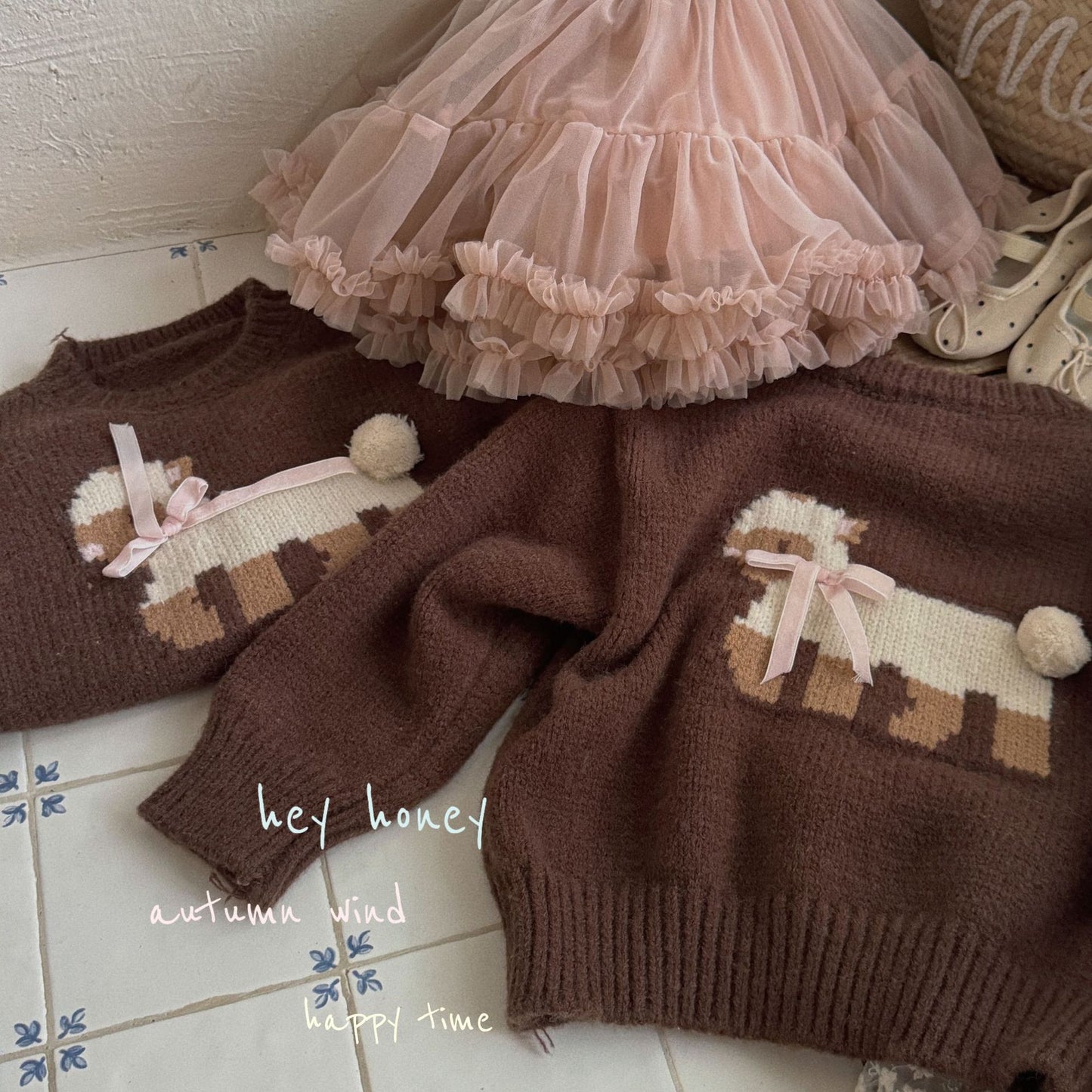 DXJ Sheep/Bear Knitted Cardigan