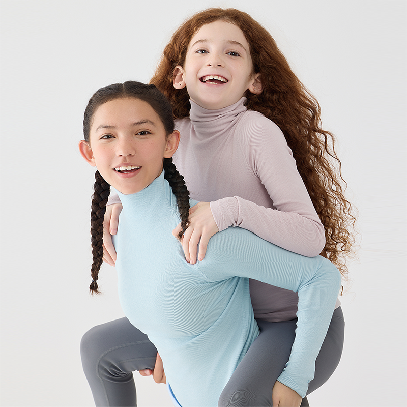 Jollybean Girls’ Ribbed Thermal Turtleneck Base Layer （120-170/5y-Adult）