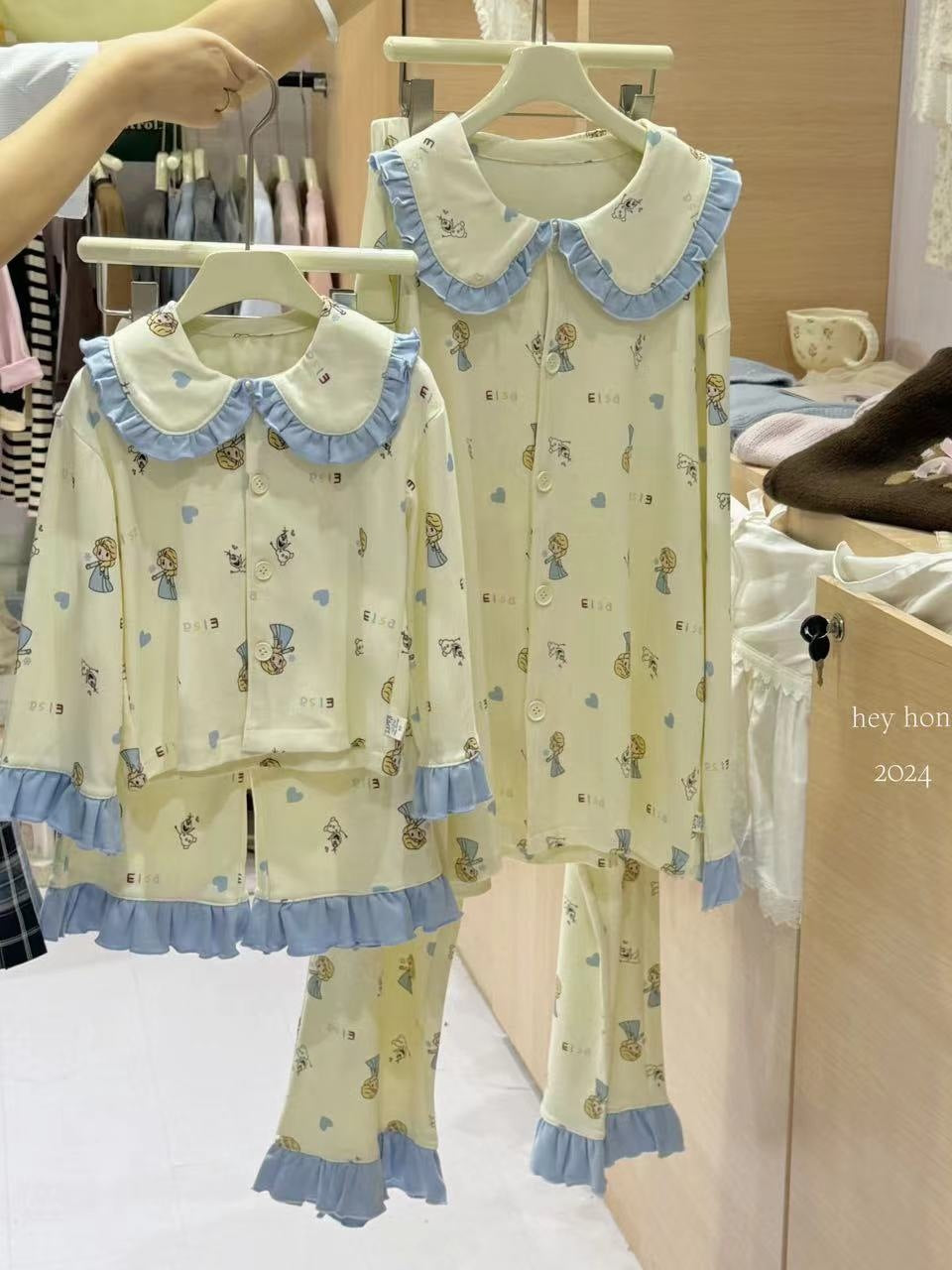 DXJ Family-Matching Carton Cotton Pyjamas Set