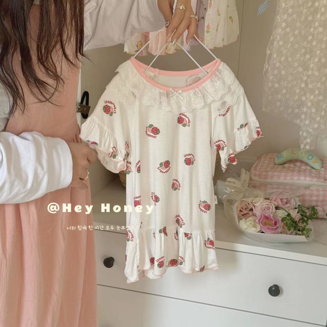 DXJ Robe de pyjama d'été pour fille