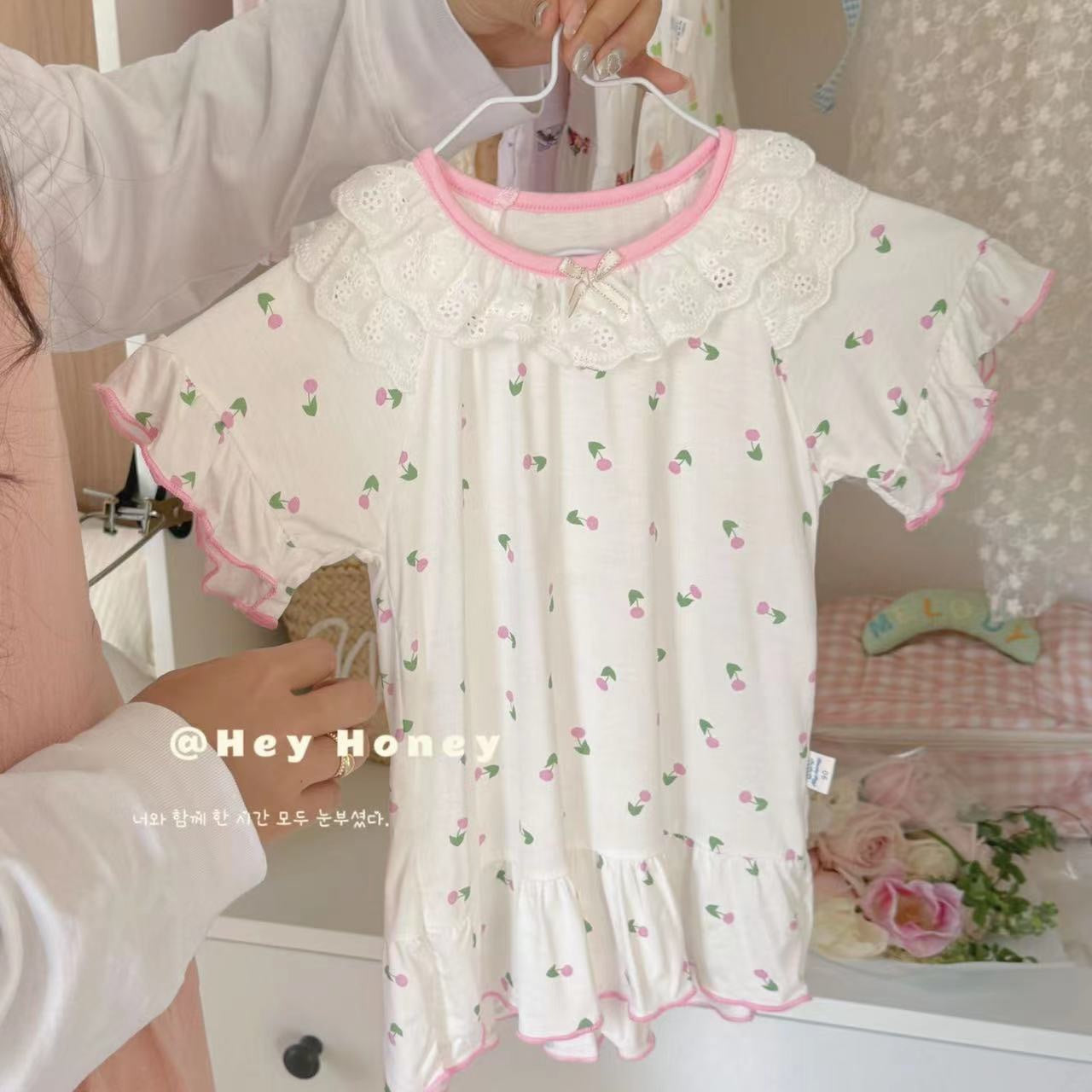 DXJ Robe de pyjama d'été pour fille