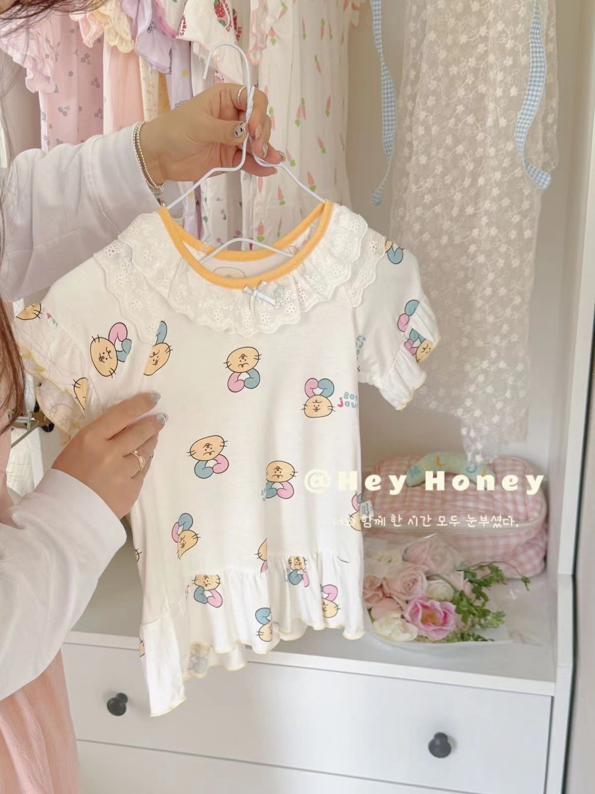 DXJ Robe de pyjama d'été pour fille