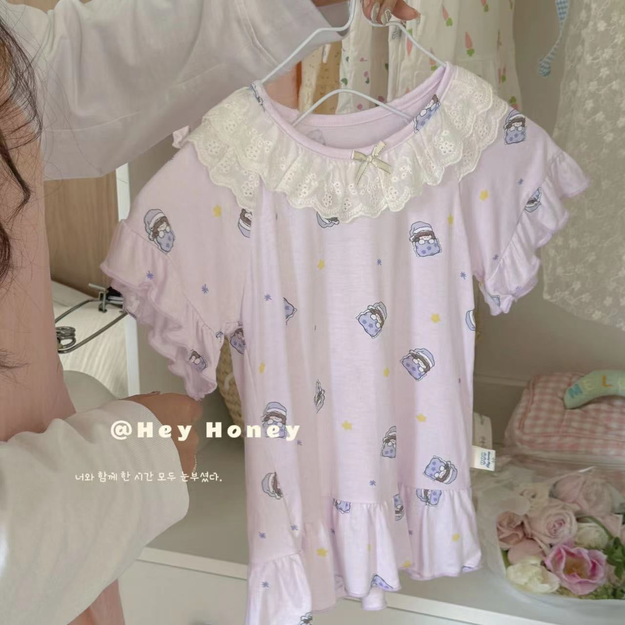 DXJ Robe de pyjama d'été pour fille