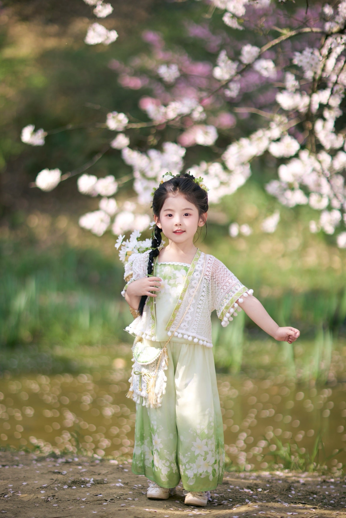 JXGX Spring Garden Bloom 3-Piece Girl’s Set---QingFu