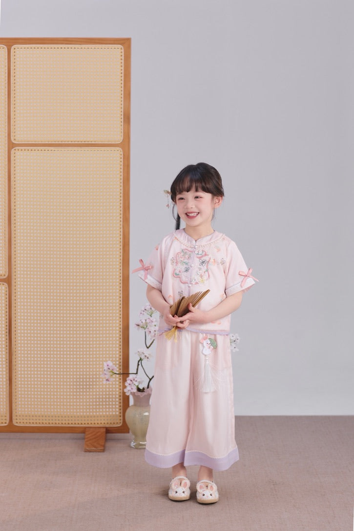 JXGX Summer Pink Butterfly Hanfu Girl’s Set ---Lewei