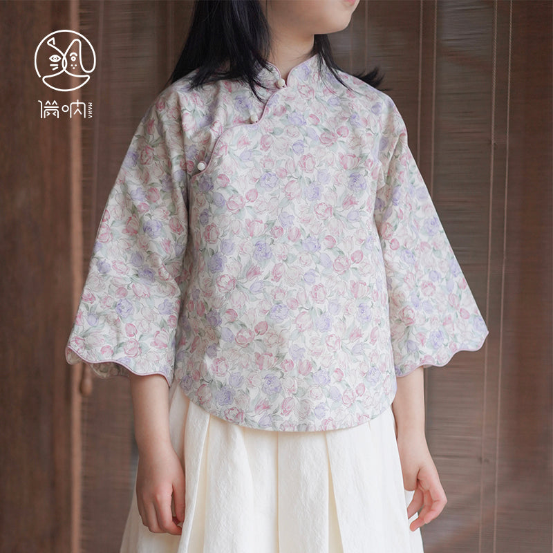 MaNa Girls Spring Blossom Cotton Blouse