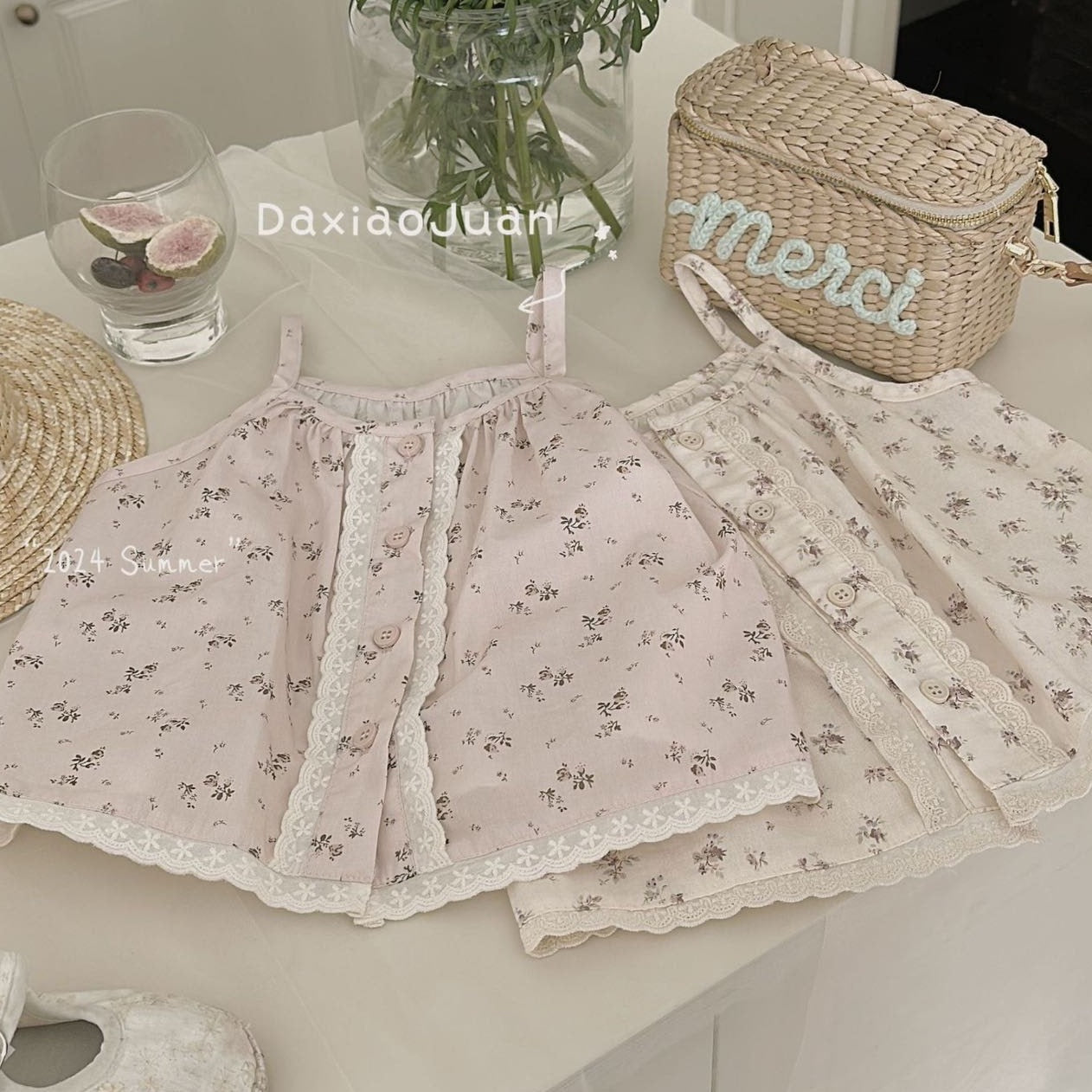 DXJ Camisole florale d'été pour fille