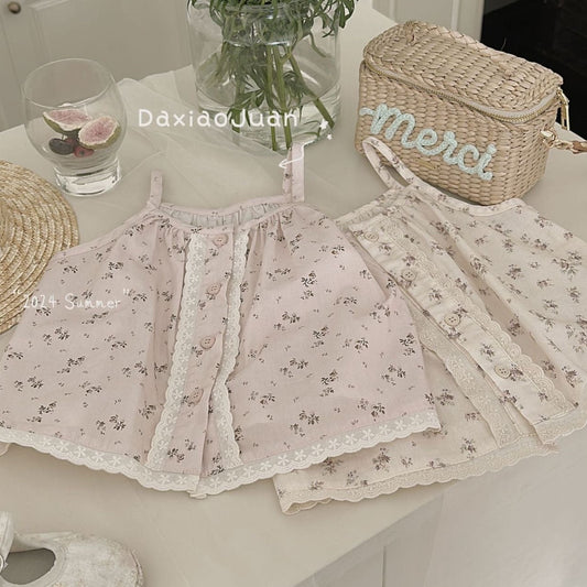 DXJ Camisole florale d'été pour fille