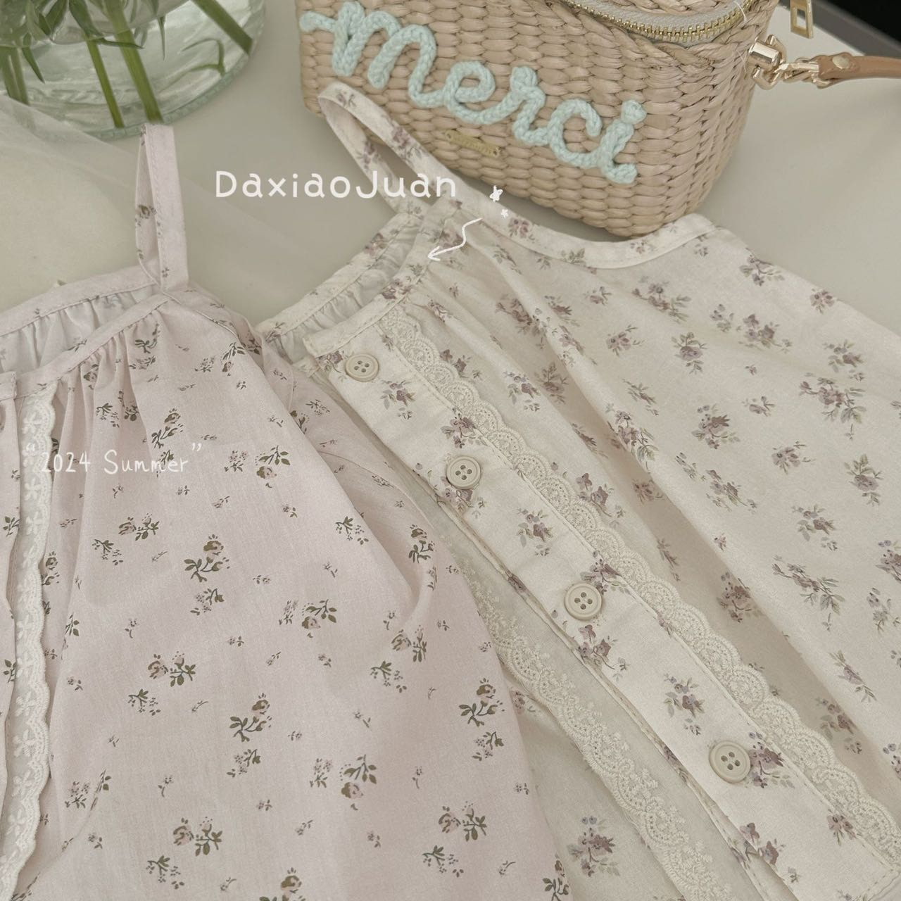 DXJ Camisole florale d'été pour fille