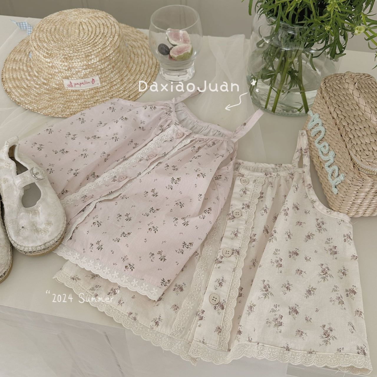 DXJ Camisole florale d'été pour fille