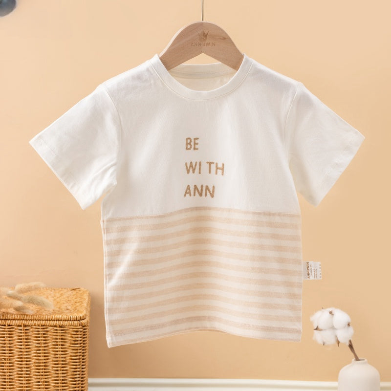 ANNIEWIN Organic Cotton Striped Toddler T-Shirt – Be With Ann