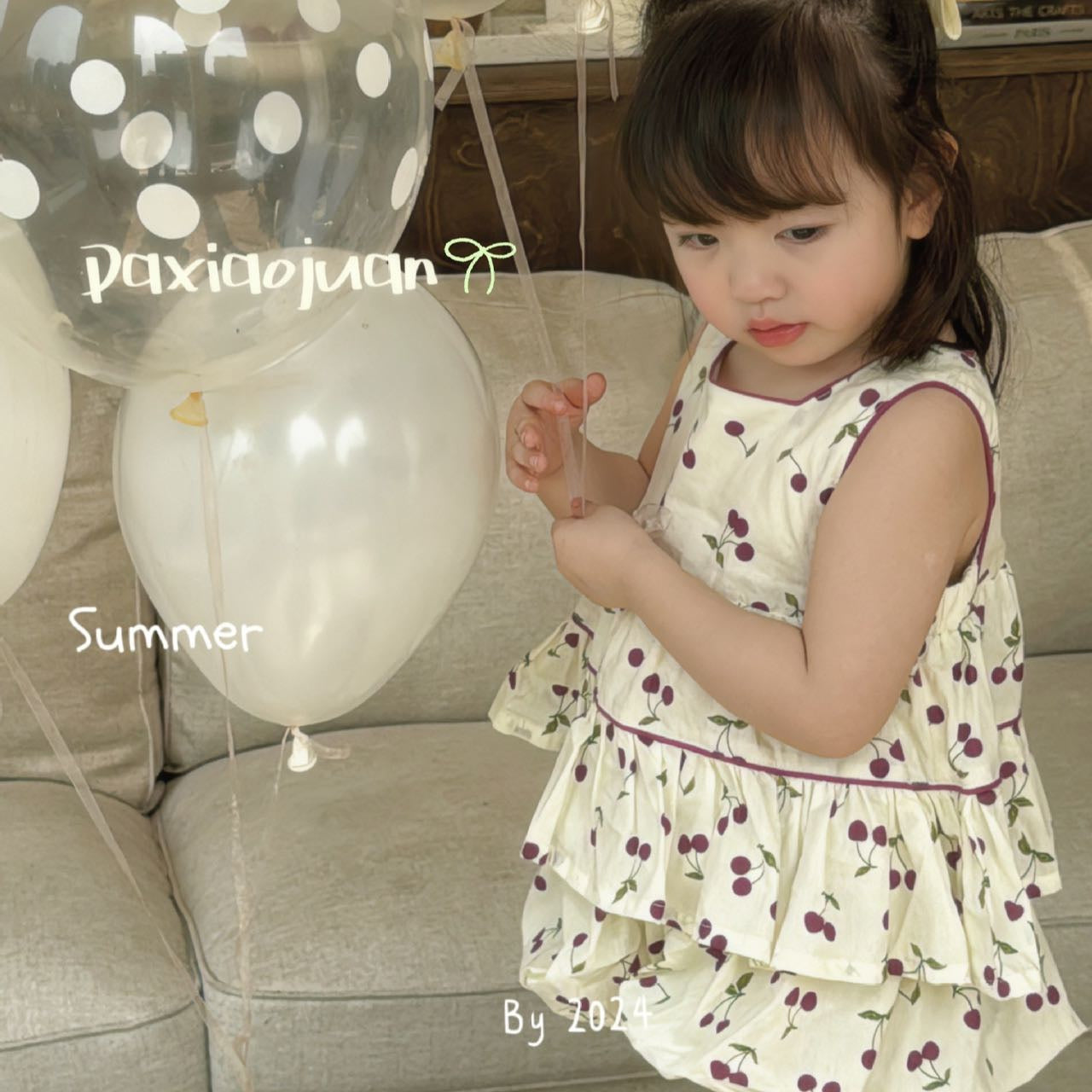 DXJ Girl Summer Cherry Blossom Tiered Set