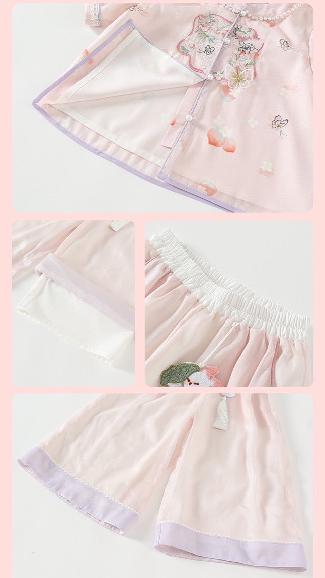 JXGX Summer Pink Butterfly Hanfu Girl’s Set ---Lewei