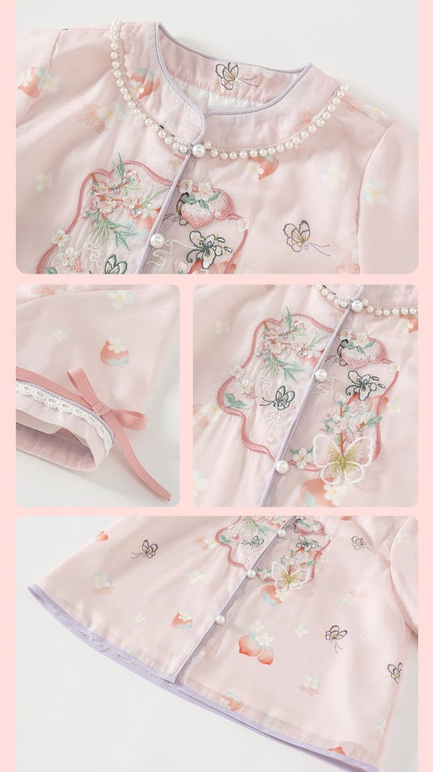 JXGX Summer Pink Butterfly Hanfu Girl’s Set ---Lewei
