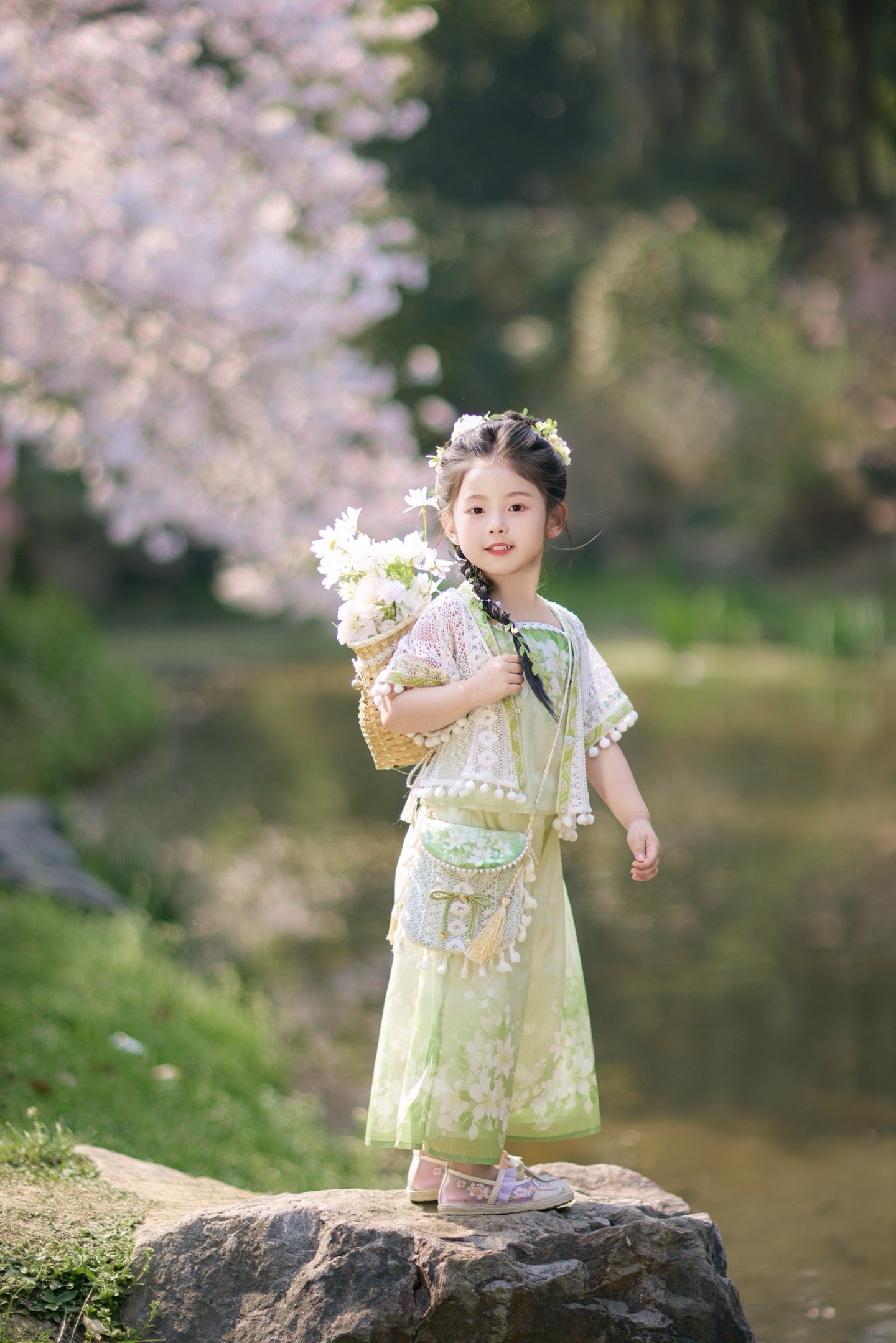 JXGX Spring Garden Bloom 3-Piece Girl’s Set---QingFu