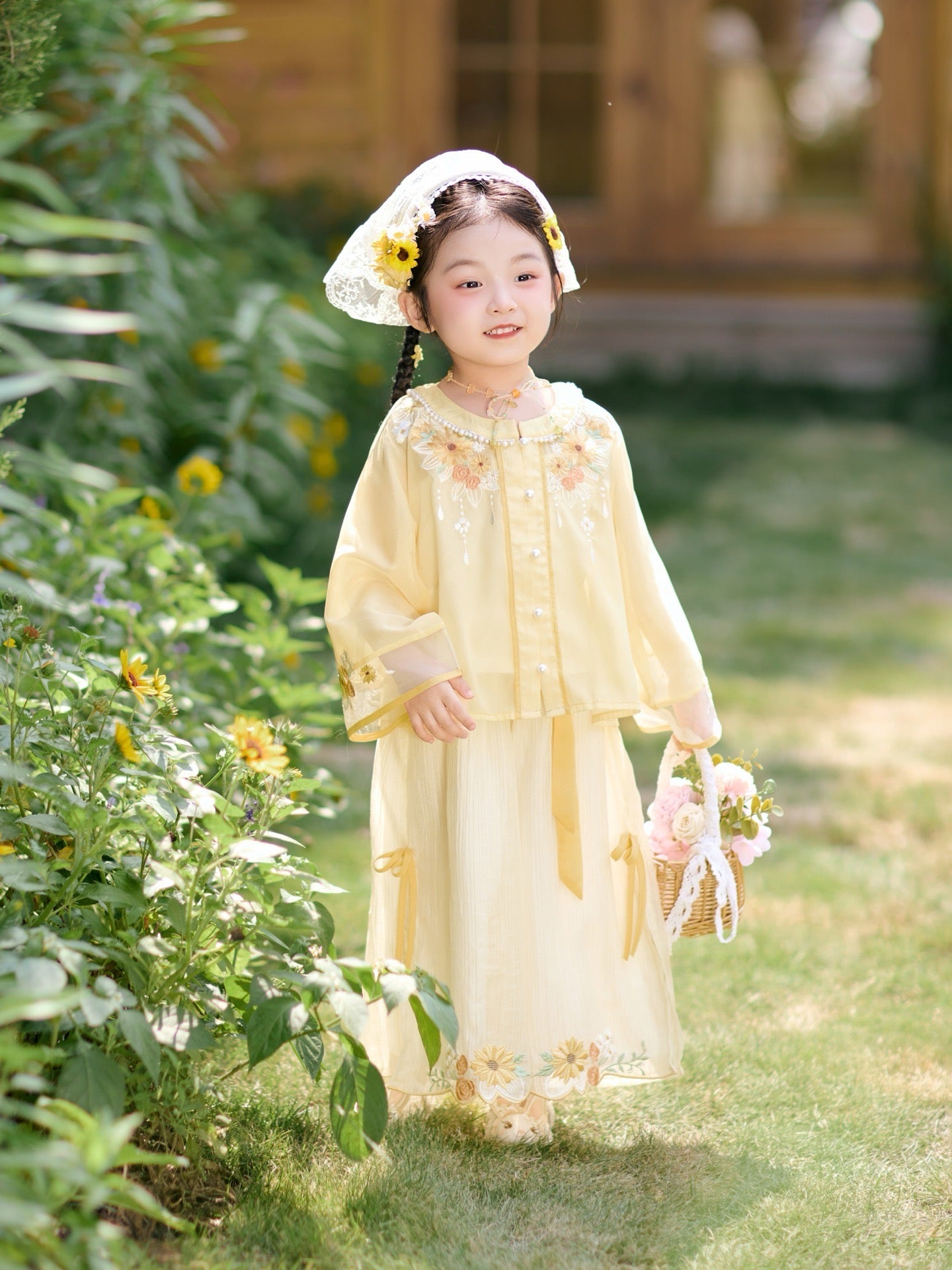JXGX Yellow Flower Fairy 2-Piece Girl’s Set---XingKui