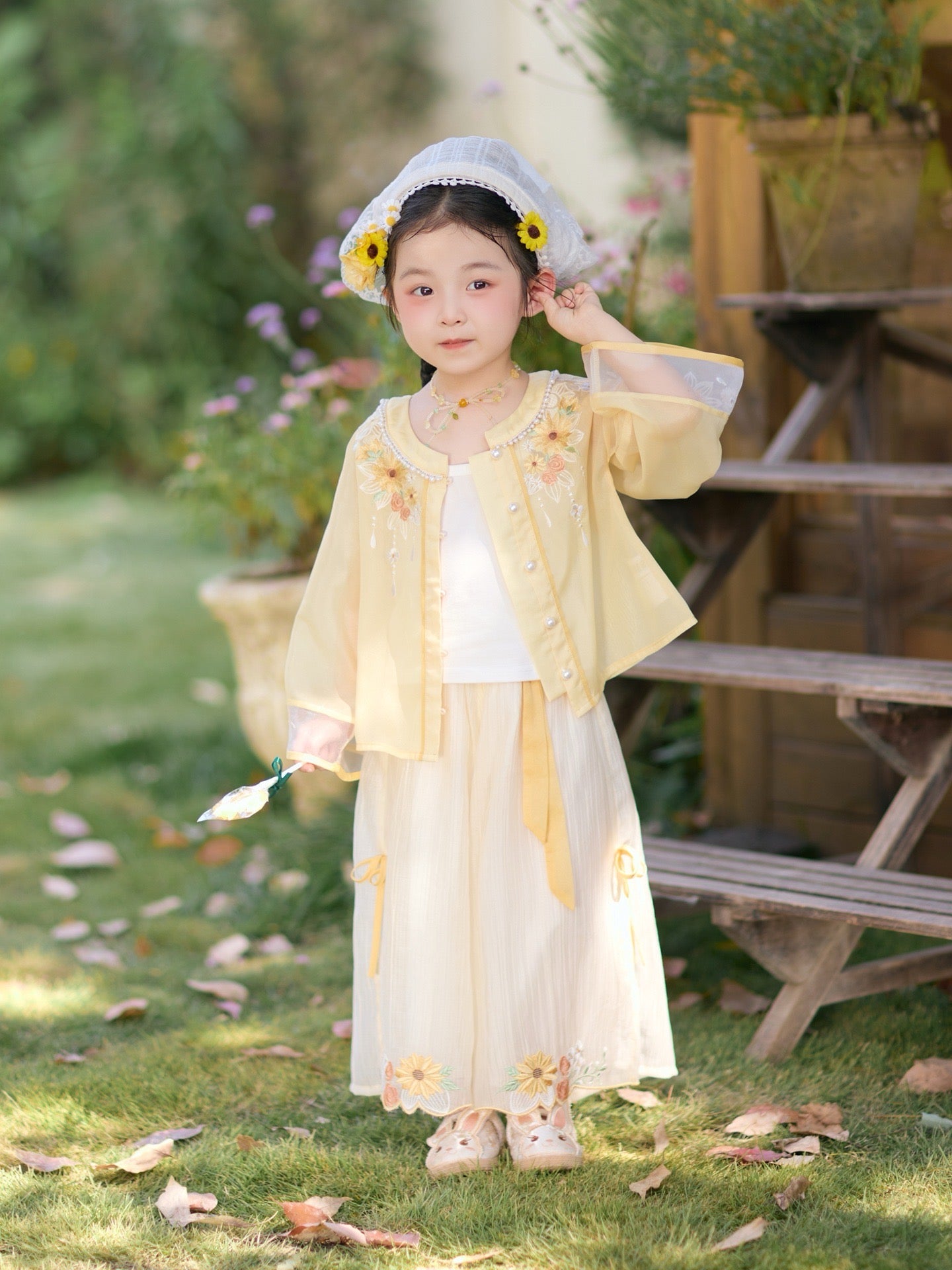 JXGX Yellow Flower Fairy 2-Piece Girl’s Set---XingKui