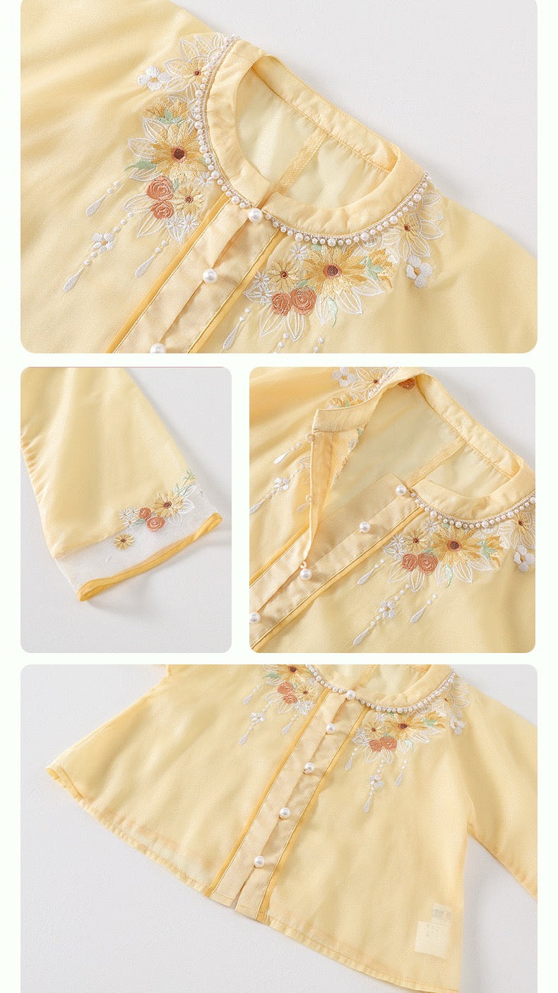 JXGX Yellow Flower Fairy 2-Piece Girl’s Set---XingKui