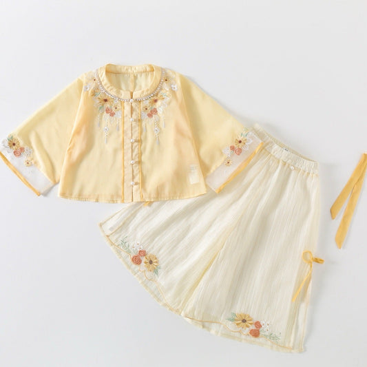 JXGX Yellow Flower Fairy 2-Piece Girl’s Set---XingKui