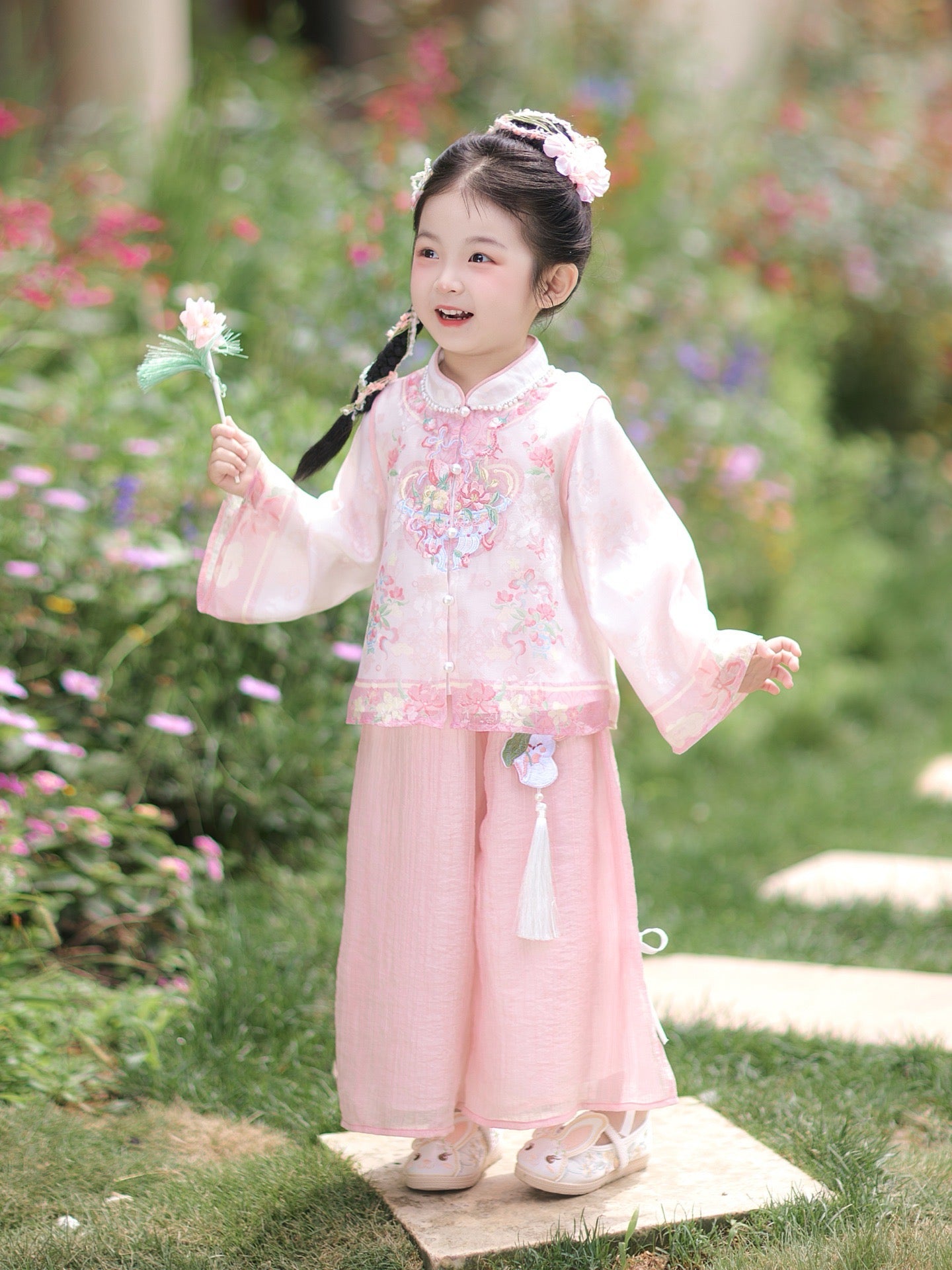 JXGX Enchanting Pink Blossom 2-Piece Girl’s Set ---TaoMei