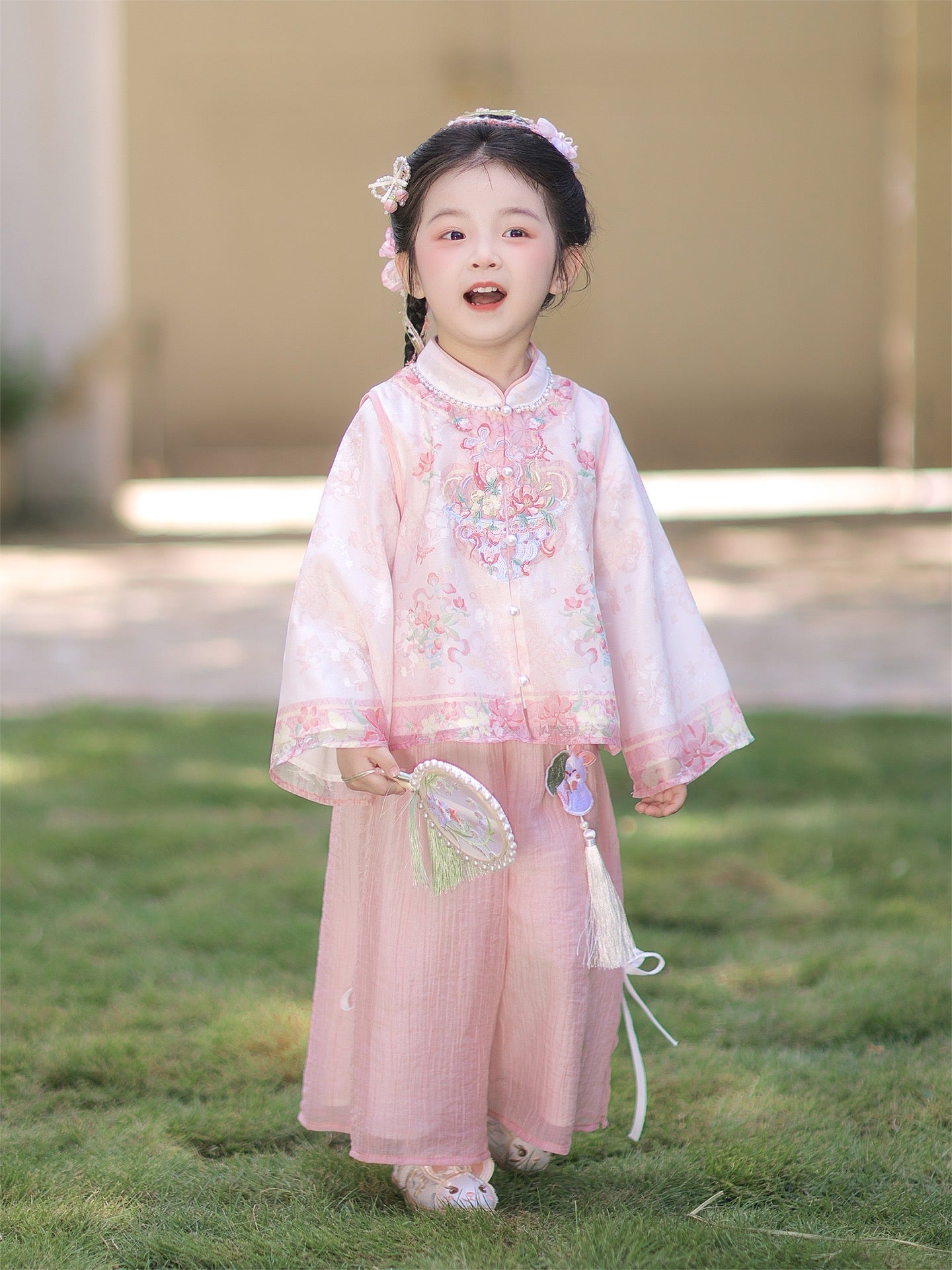 JXGX Enchanting Pink Blossom 2-Piece Girl’s Set ---TaoMei