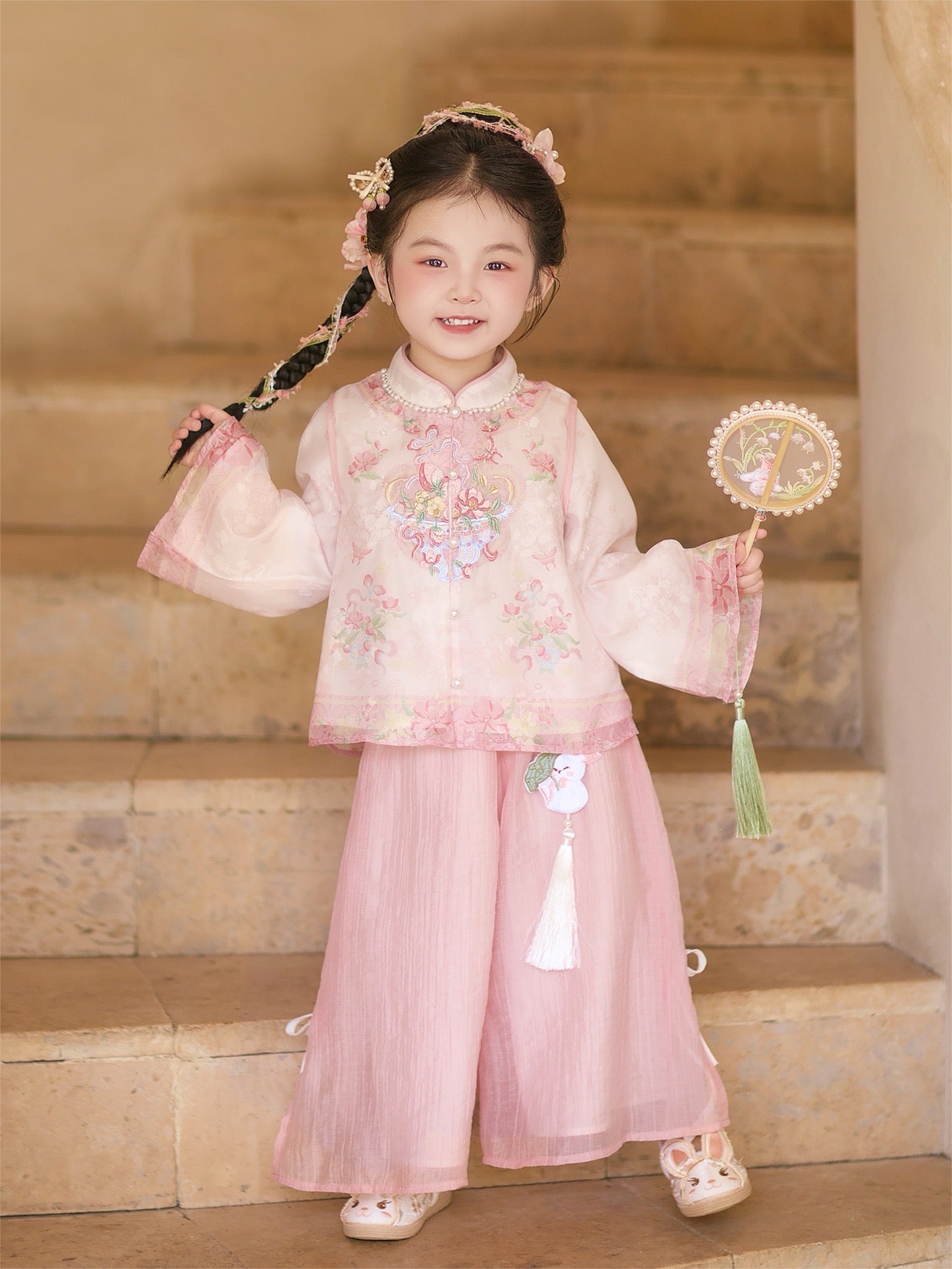 JXGX Enchanting Pink Blossom 2-Piece Girl’s Set ---TaoMei