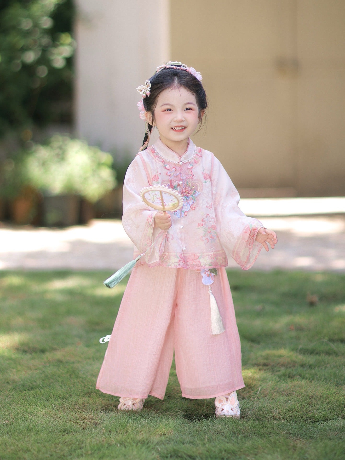JXGX Enchanting Pink Blossom 2-Piece Girl’s Set ---TaoMei