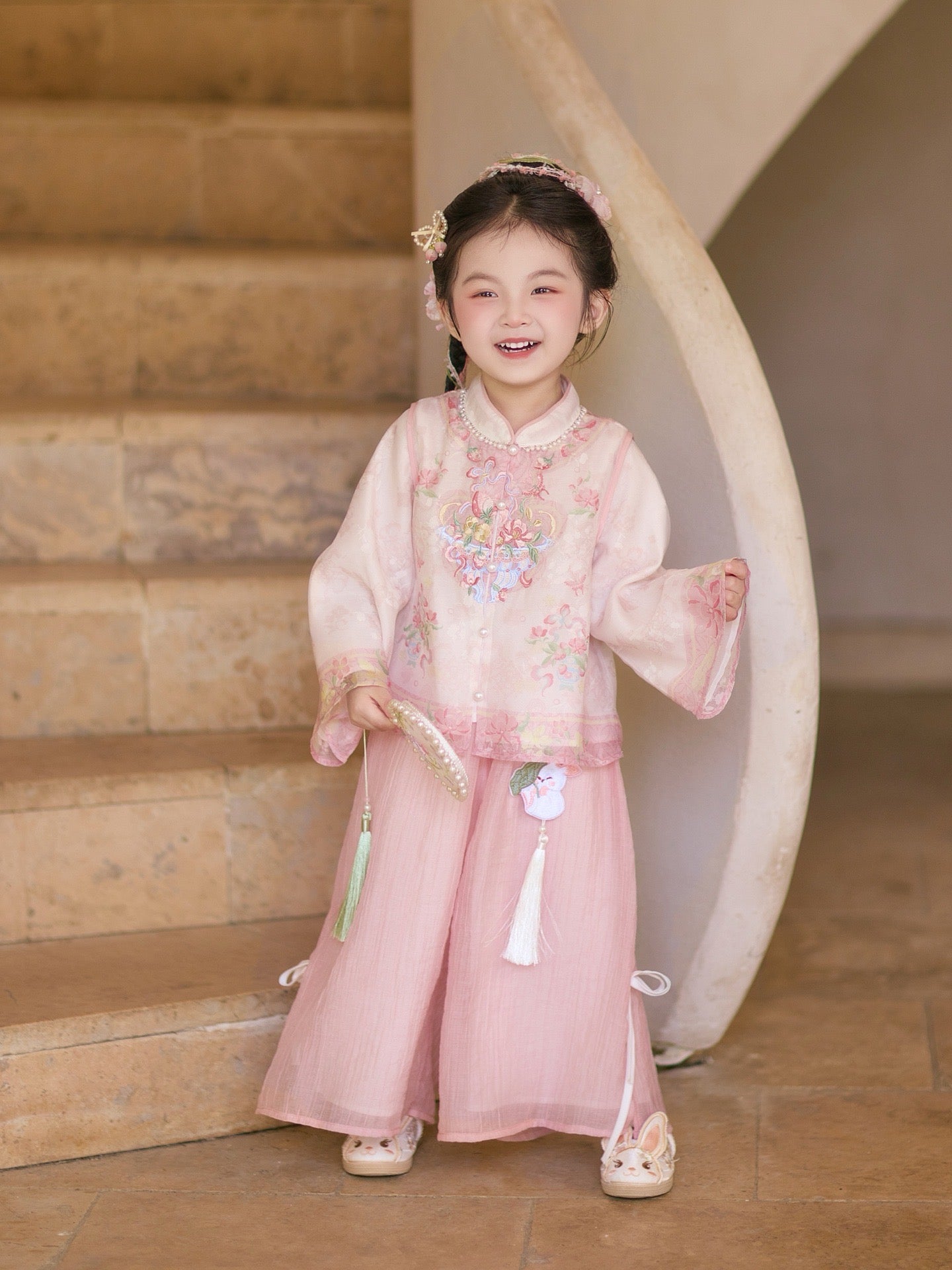JXGX Enchanting Pink Blossom 2-Piece Girl’s Set ---TaoMei