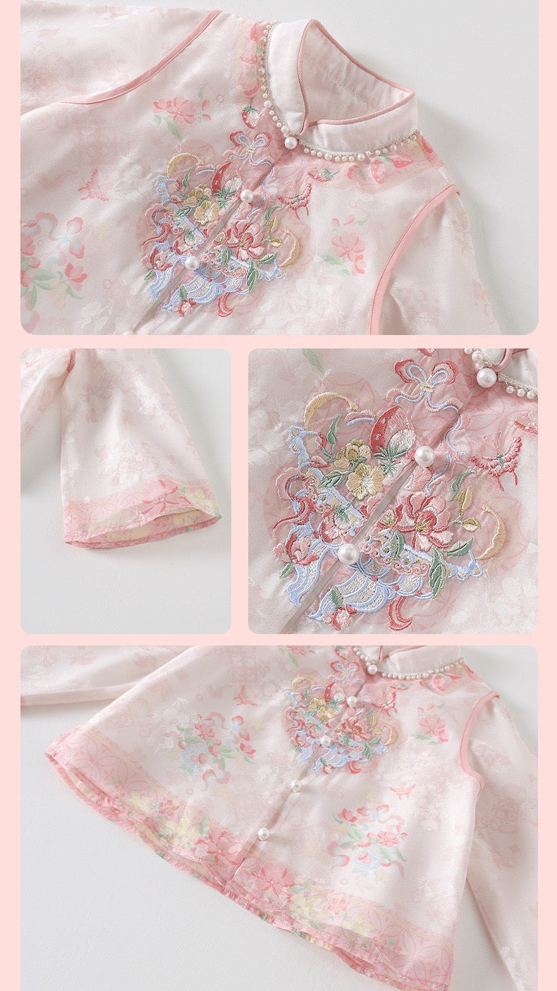 JXGX Enchanting Pink Blossom 2-Piece Girl’s Set ---TaoMei