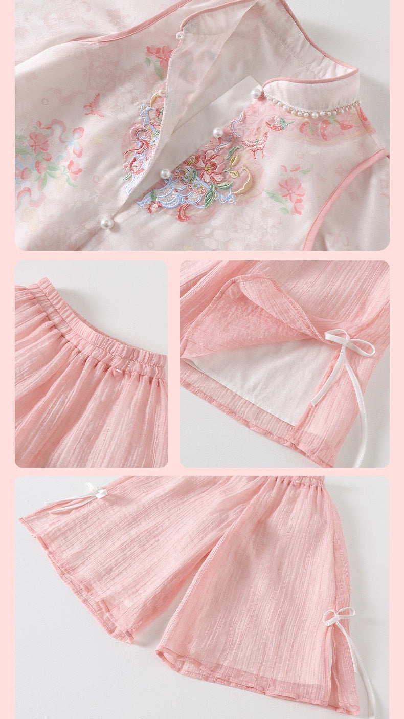 JXGX Enchanting Pink Blossom 2-Piece Girl’s Set ---TaoMei