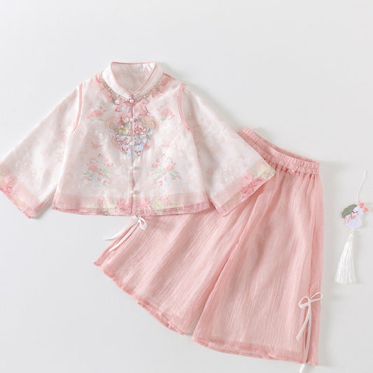 JXGX Enchanting Pink Blossom 2-Piece Girl’s Set ---TaoMei