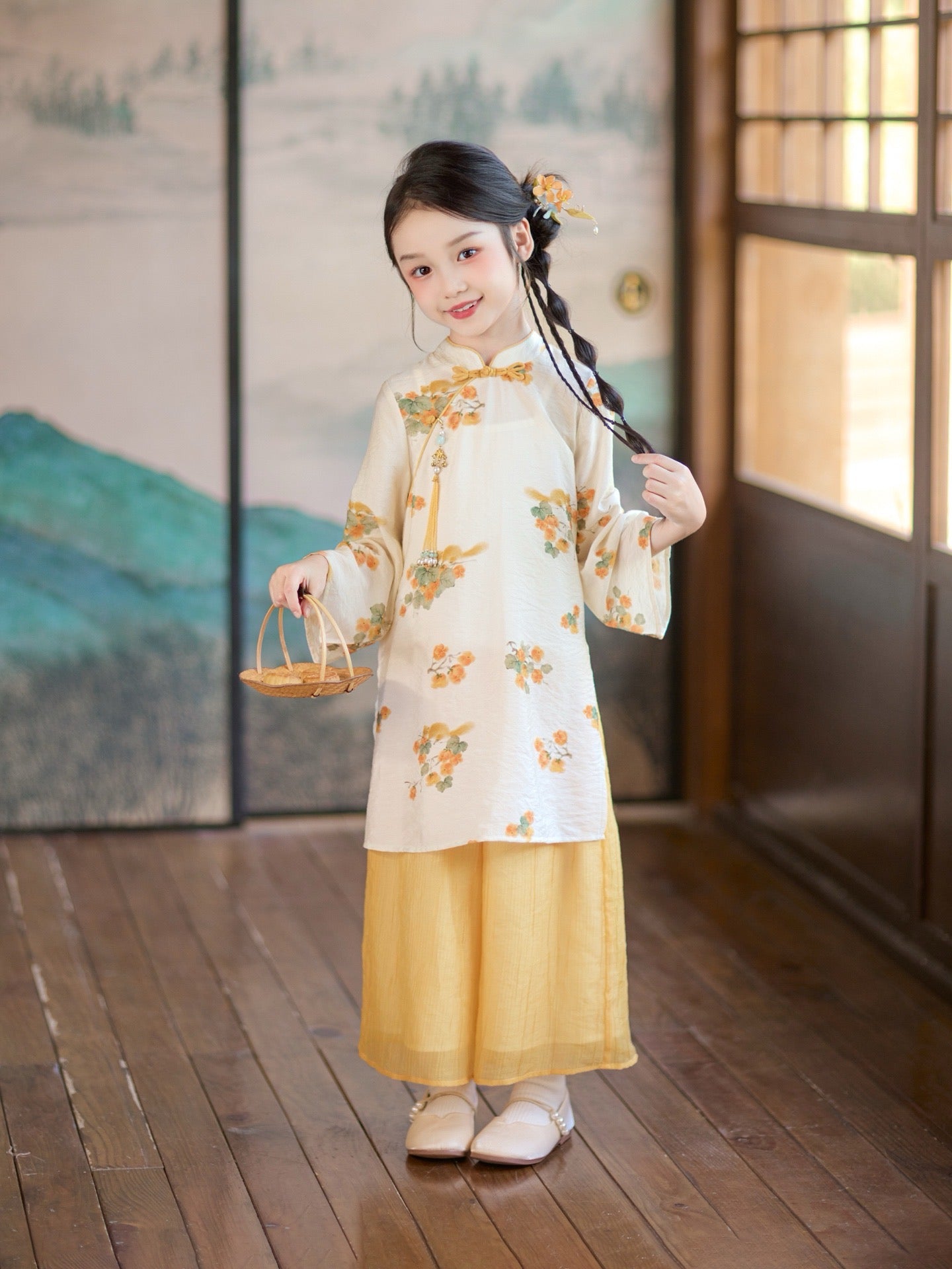 JXGX Girls' Floral Two-Piece Set ---JiaYi