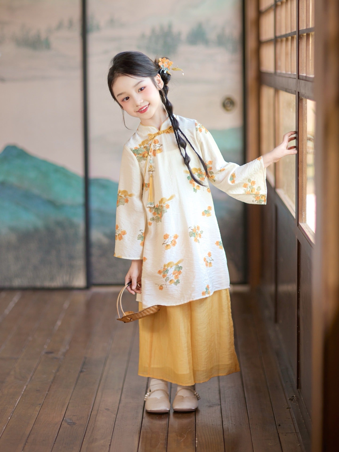 JXGX Girls' Floral Two-Piece Set ---JiaYi