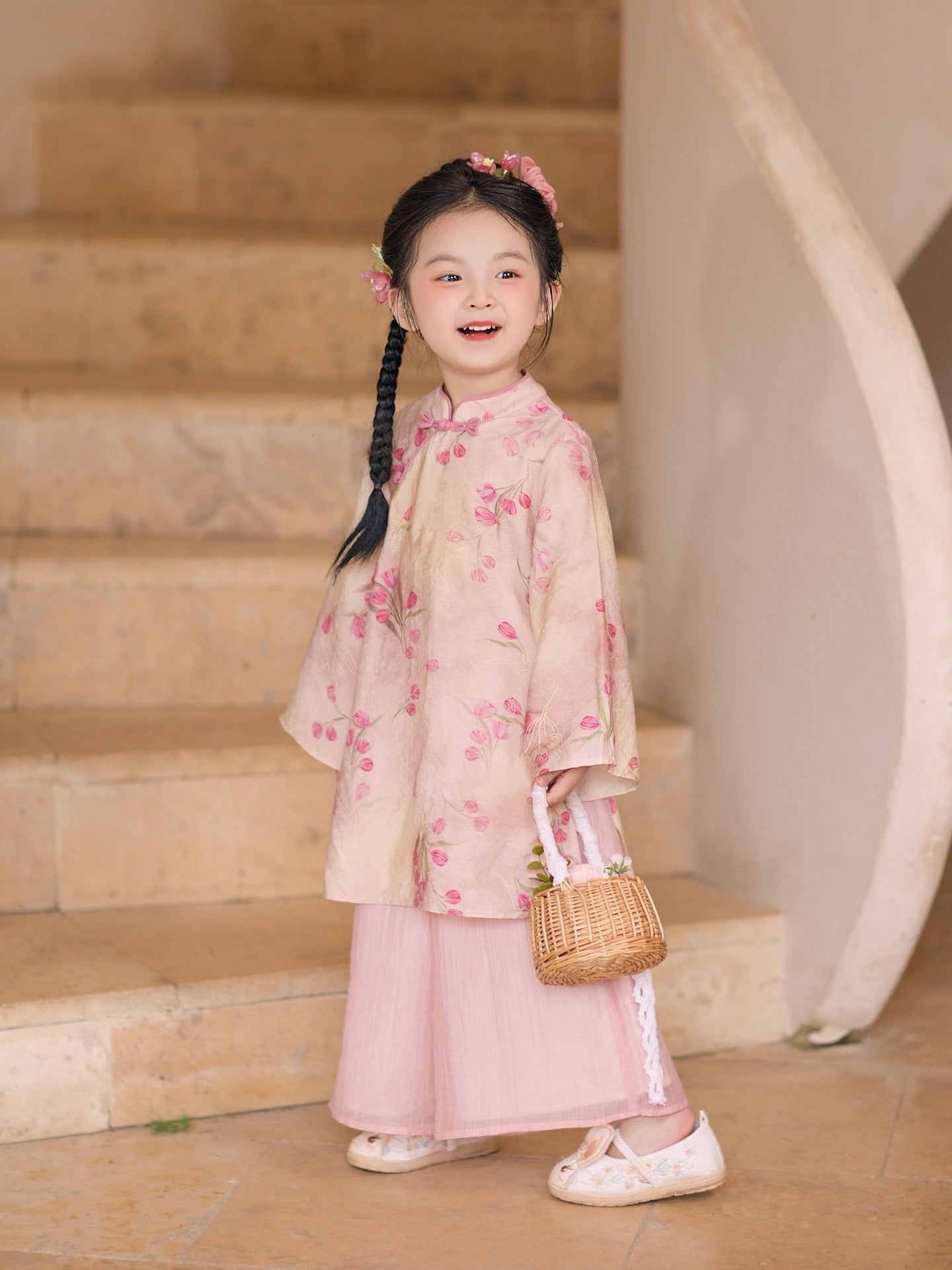 JXGX Girls' Floral Two-Piece Set ---JiaYi