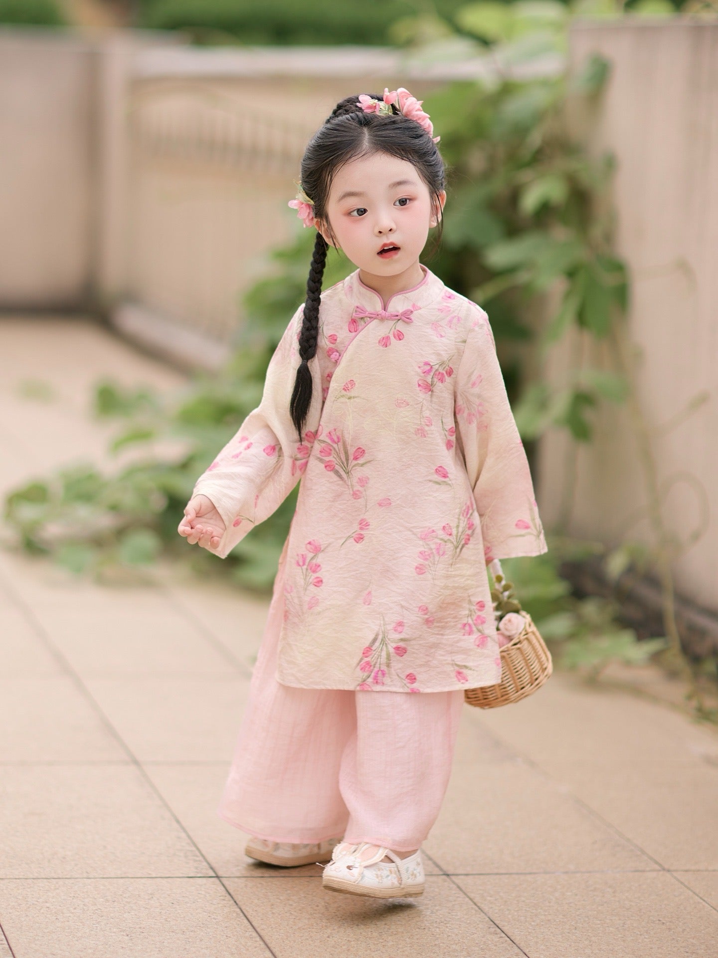 JXGX Girls' Floral Two-Piece Set ---JiaYi
