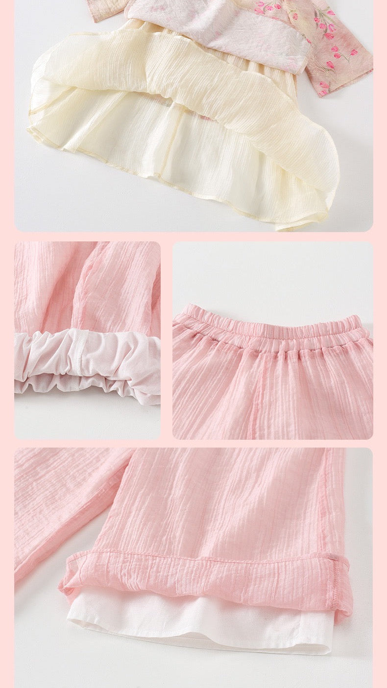 JXGX Girls' Floral Two-Piece Set ---JiaYi