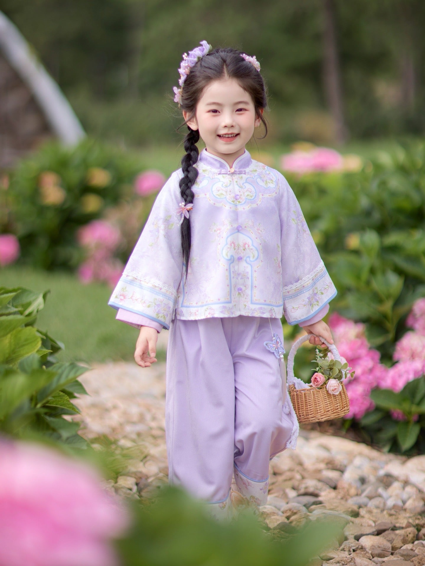 JXGX Enchanting Purple Blossom 2-Piece Girl’s Set ---XiaoMuZi