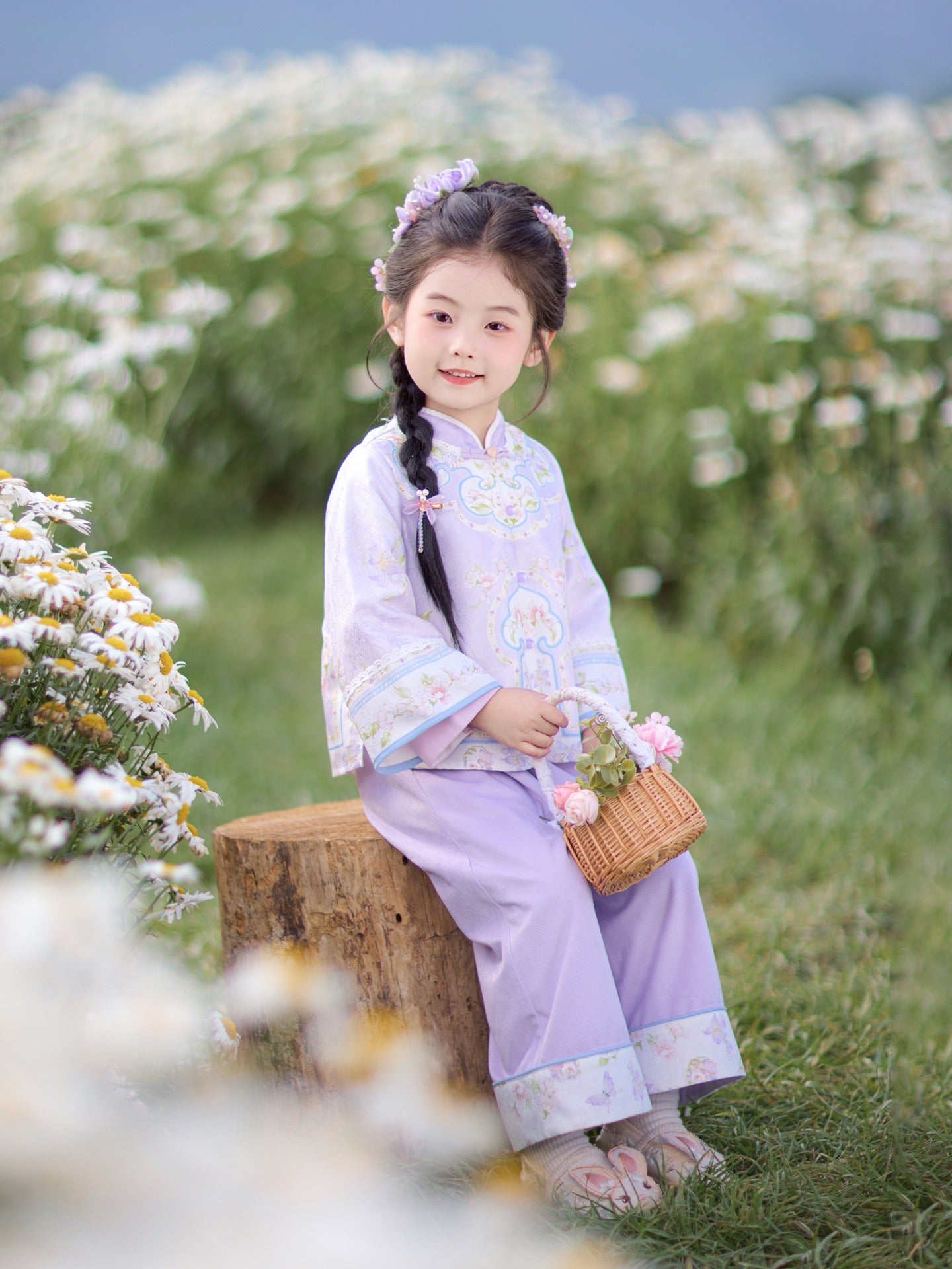 JXGX Enchanting Purple Blossom 2-Piece Girl’s Set ---XiaoMuZi