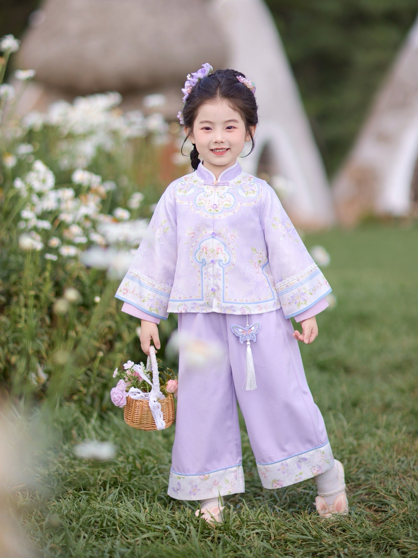 JXGX Enchanting Purple Blossom 2-Piece Girl’s Set ---XiaoMuZi