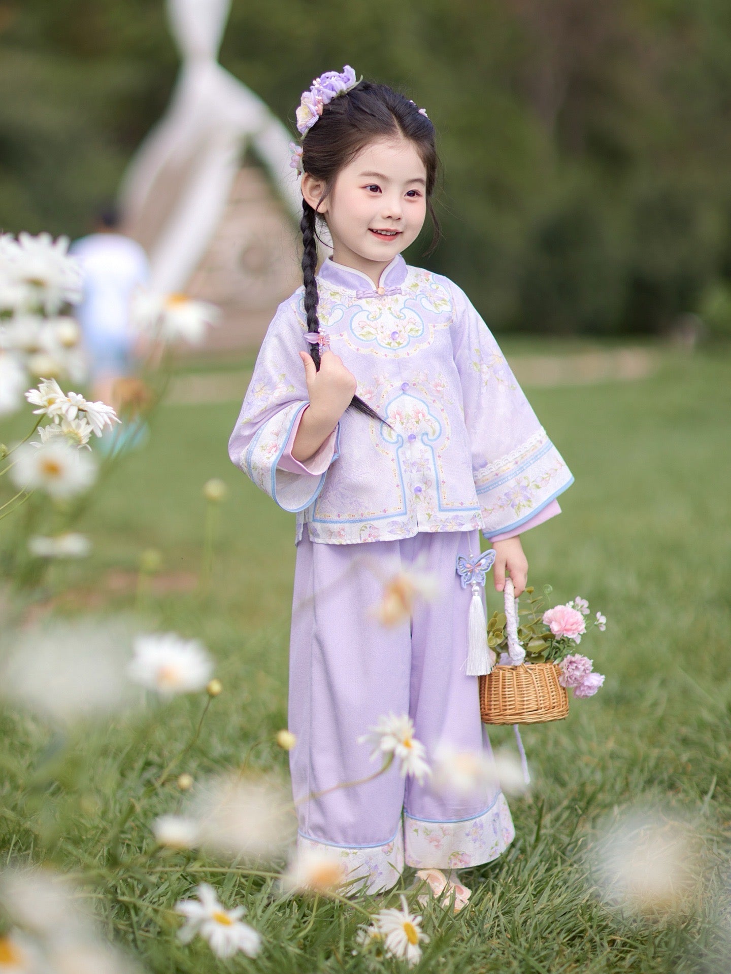 JXGX Enchanting Purple Blossom 2-Piece Girl’s Set ---XiaoMuZi