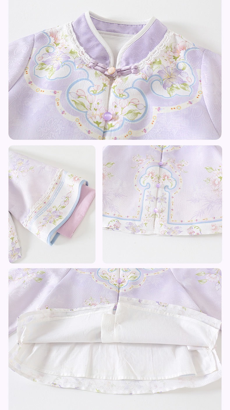 JXGX Enchanting Purple Blossom 2-Piece Girl’s Set ---XiaoMuZi