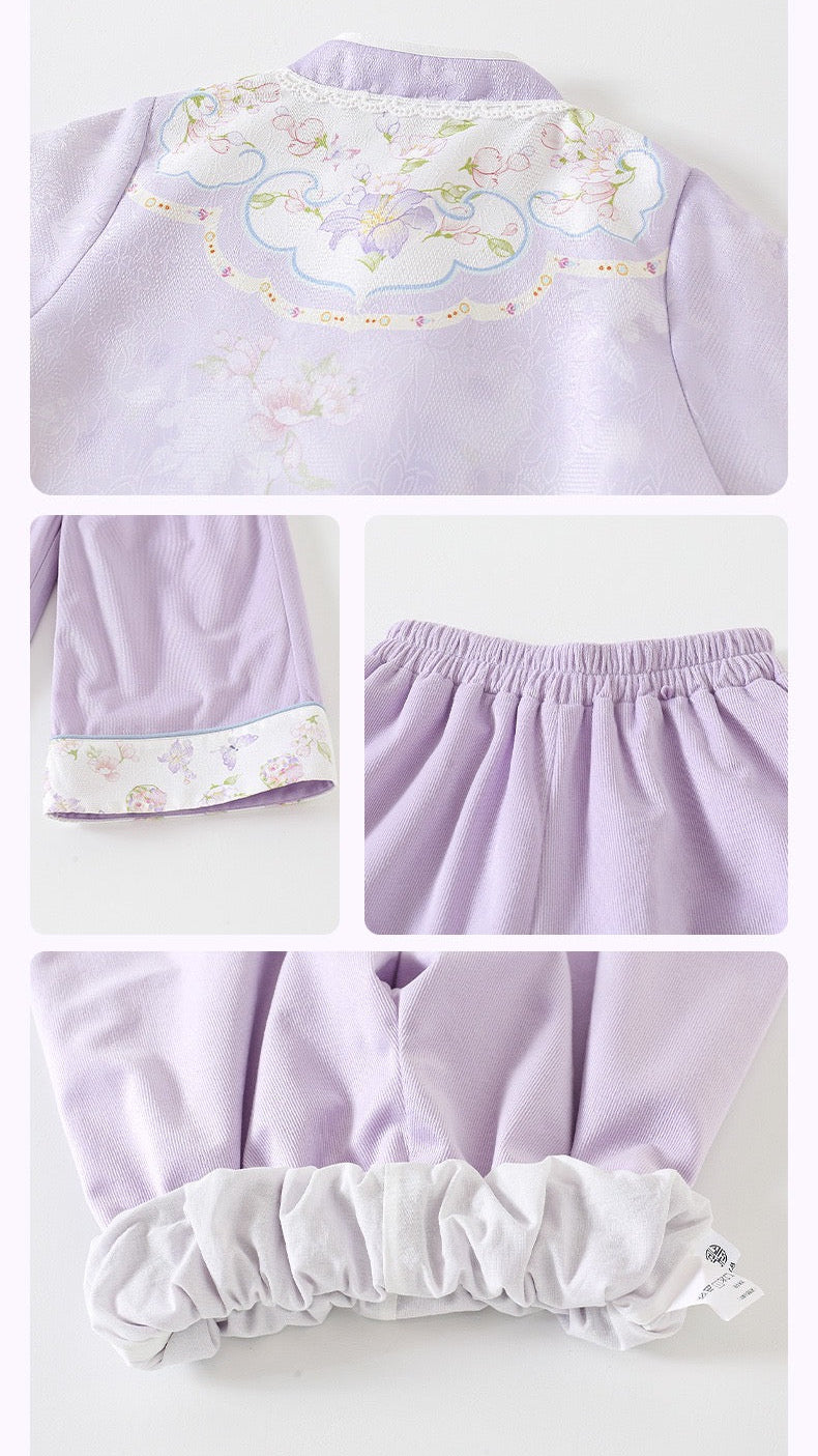 JXGX Enchanting Purple Blossom 2-Piece Girl’s Set ---XiaoMuZi