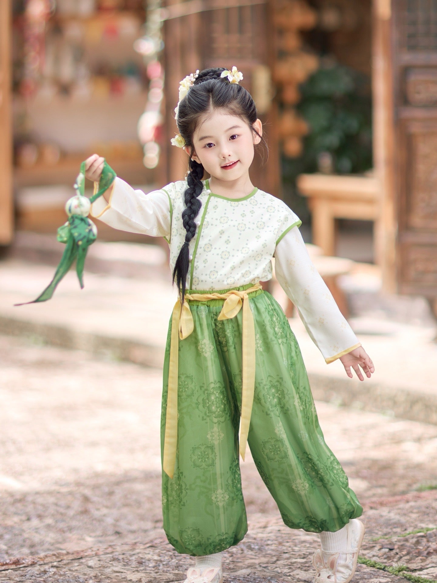 JXGX Celadon Verse 2-Piece Girl’s Set ---DianCui